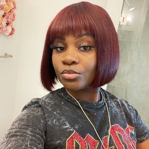 Burgundy 10” Bob w/ bang